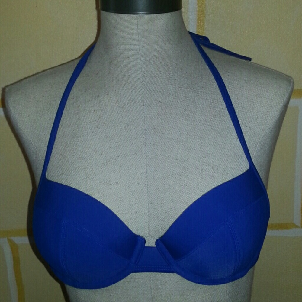 Blue Underwire Bikini Top